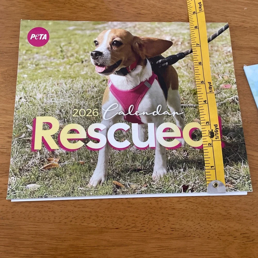 PeTA 2026 Calendar 12 Months Rescued! And 2026 Monthly Planner PETA Lot NEW